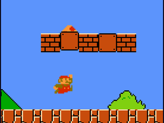 Super Mario Bros screenshot - Mario stomping Goombas on a bright surface level