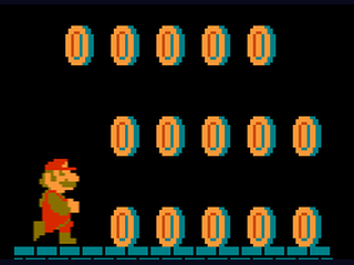 Super Mario Bros screenshot - Mario reaching the flagpole at the end of a level